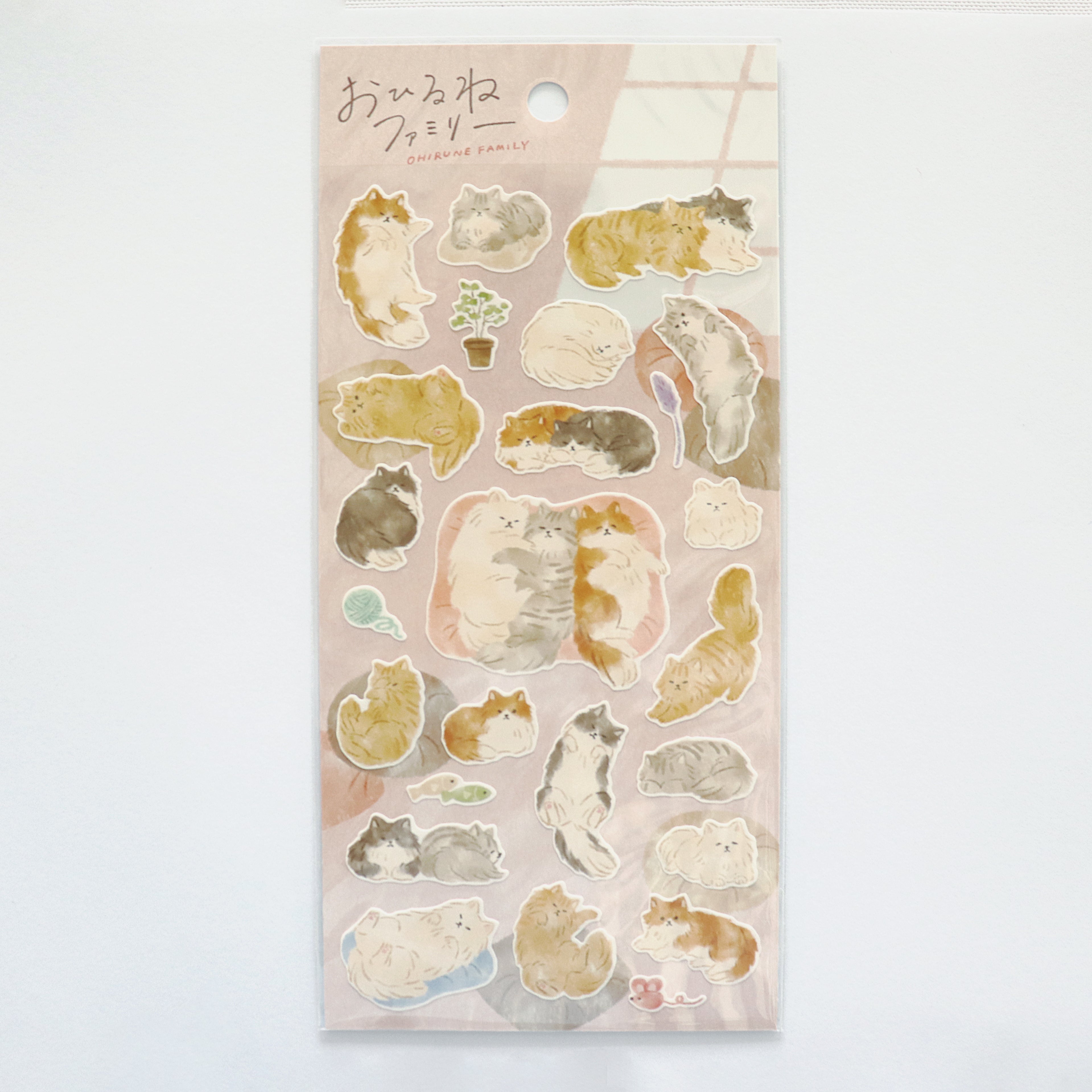 Mind Wave Ohirune Family Sticker - Orange Cat