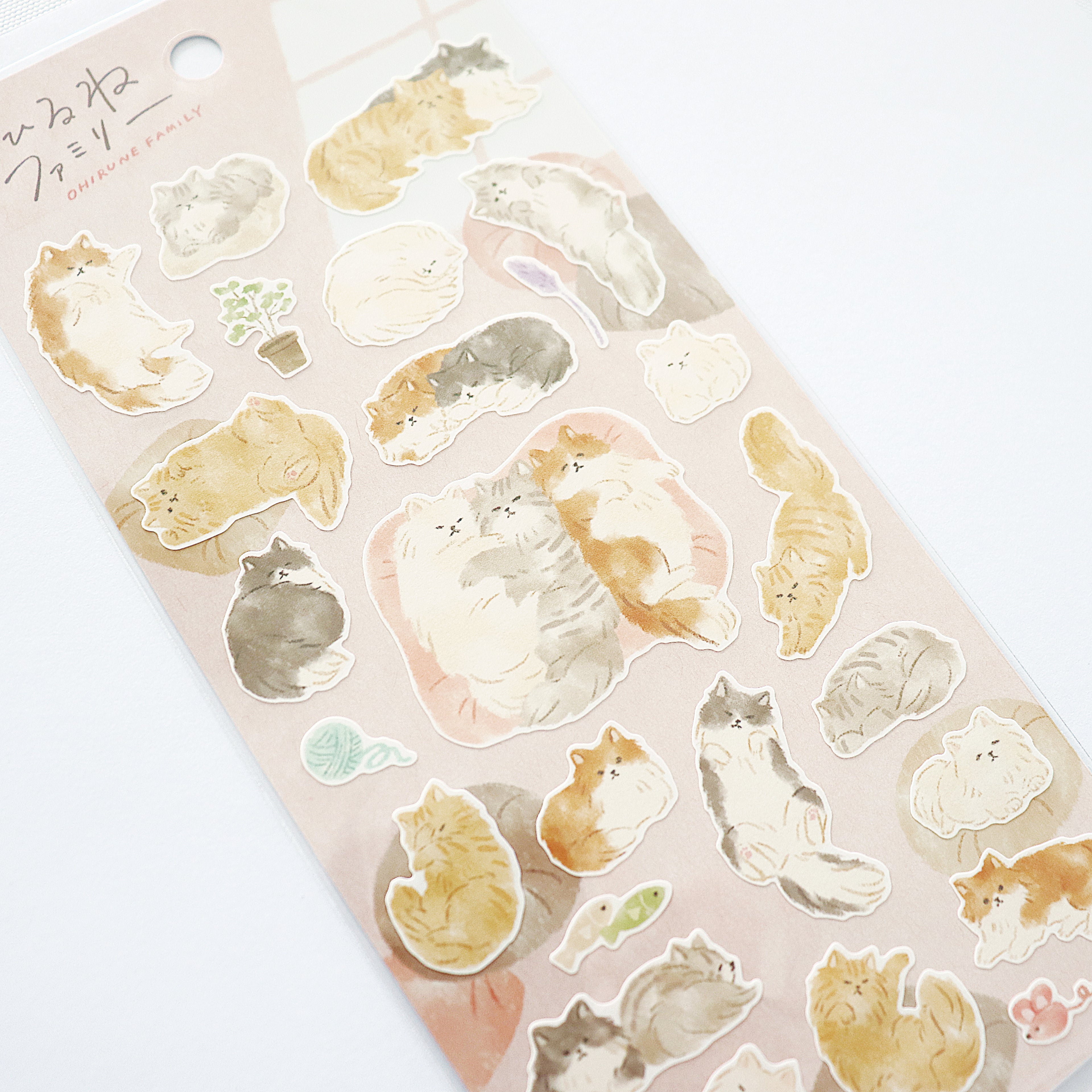 Mind Wave Ohirune Family Sticker - Orange Cat