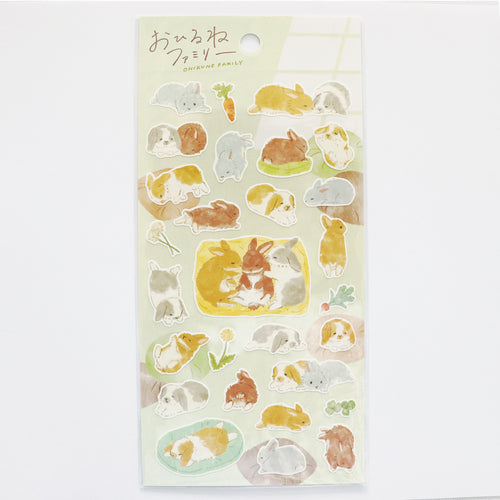 Mind Wave Ohirune Family Sticker - Green Rabbit