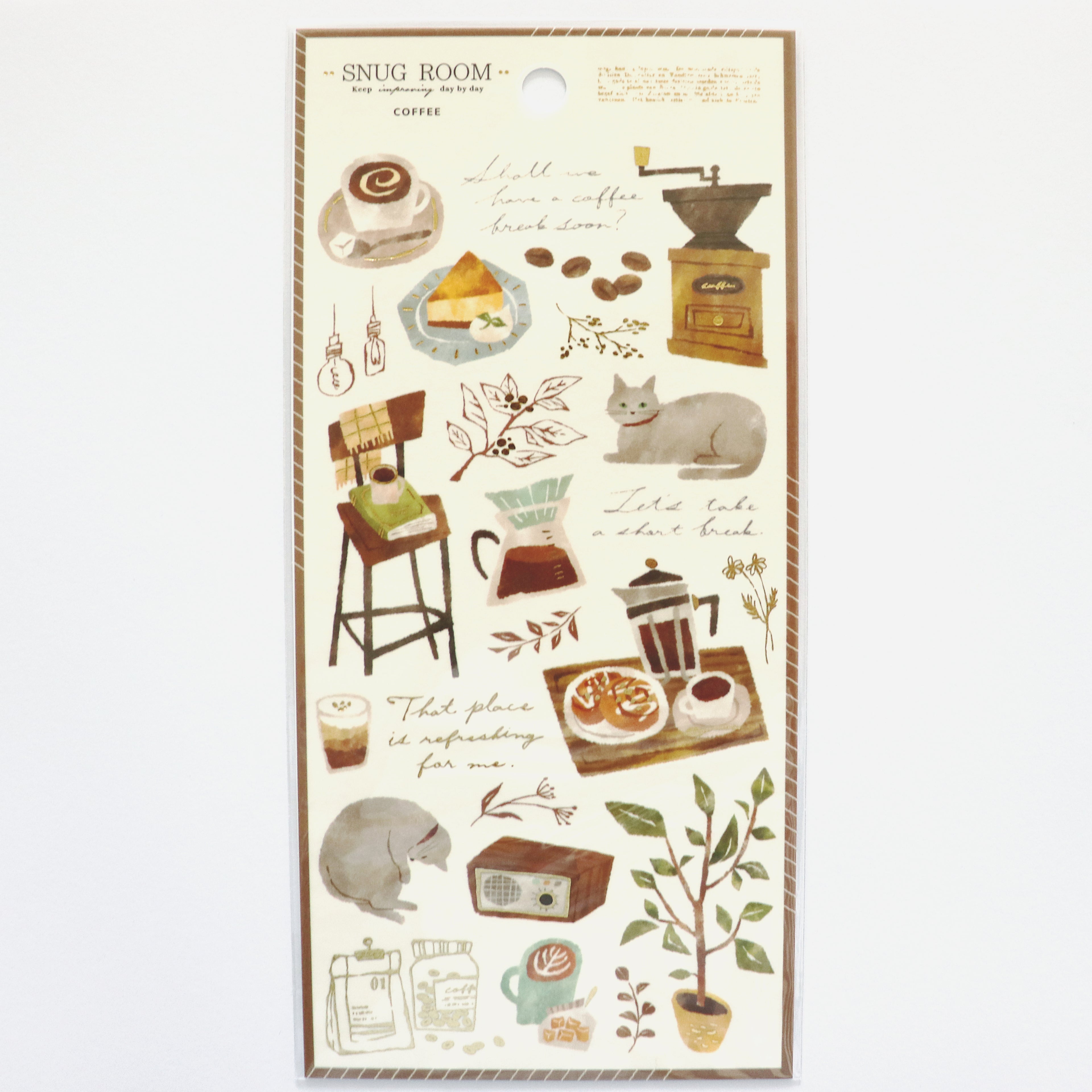 【Mind Wave】- Snug Room Sticker (Coffee)