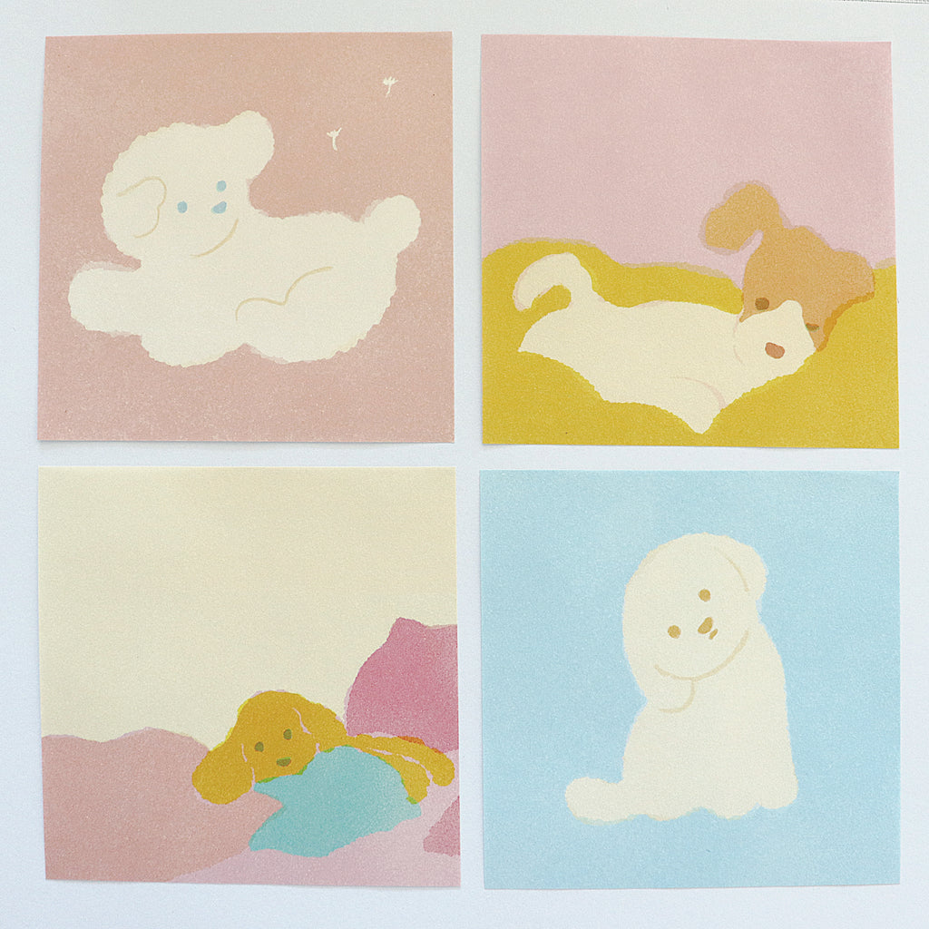 【Mula】Doggy Memo Pad - Nostalgic Wrapping Paper Design