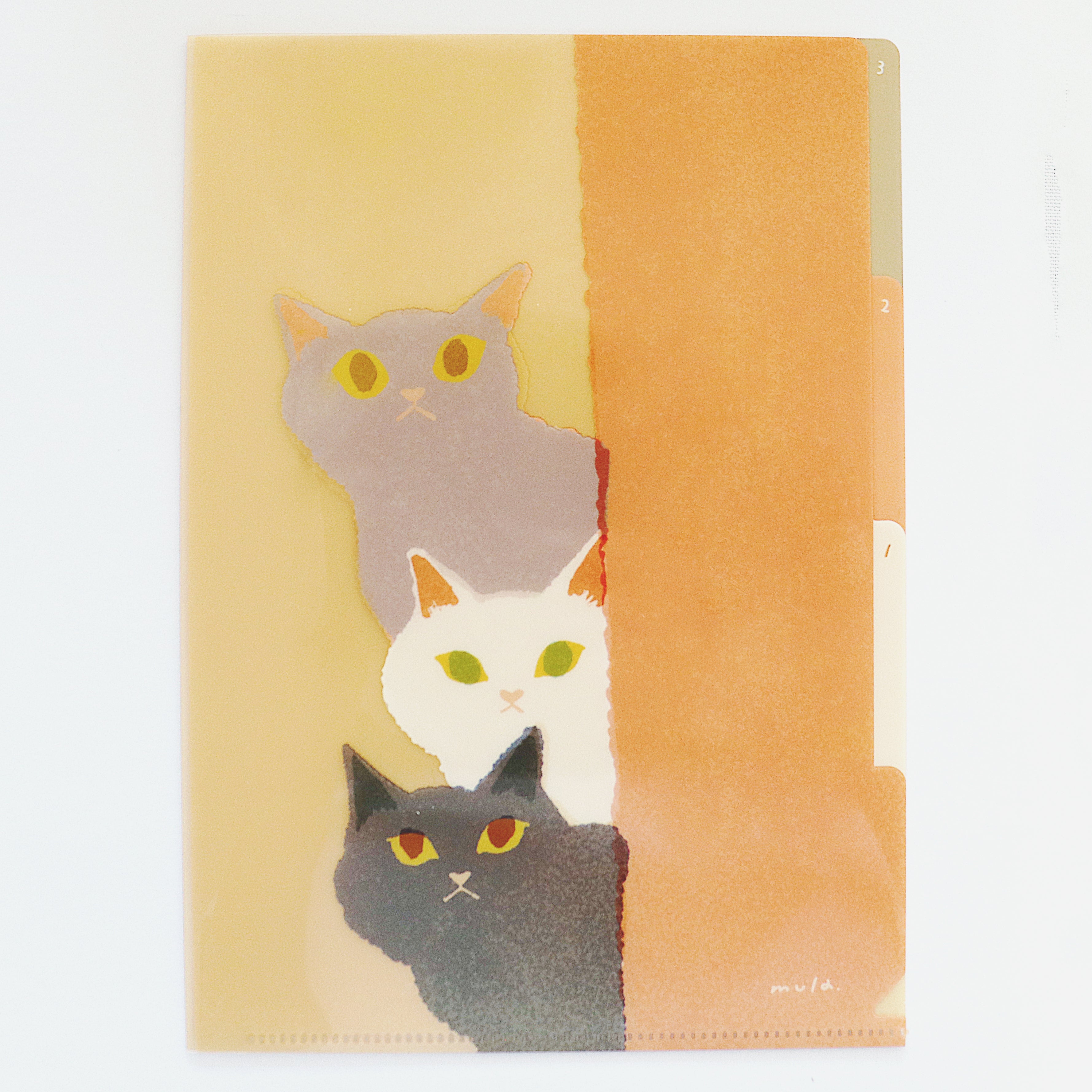 【Mula】Clear File Folder - A5 Triple Ice Cream Cat (3 Pockets)