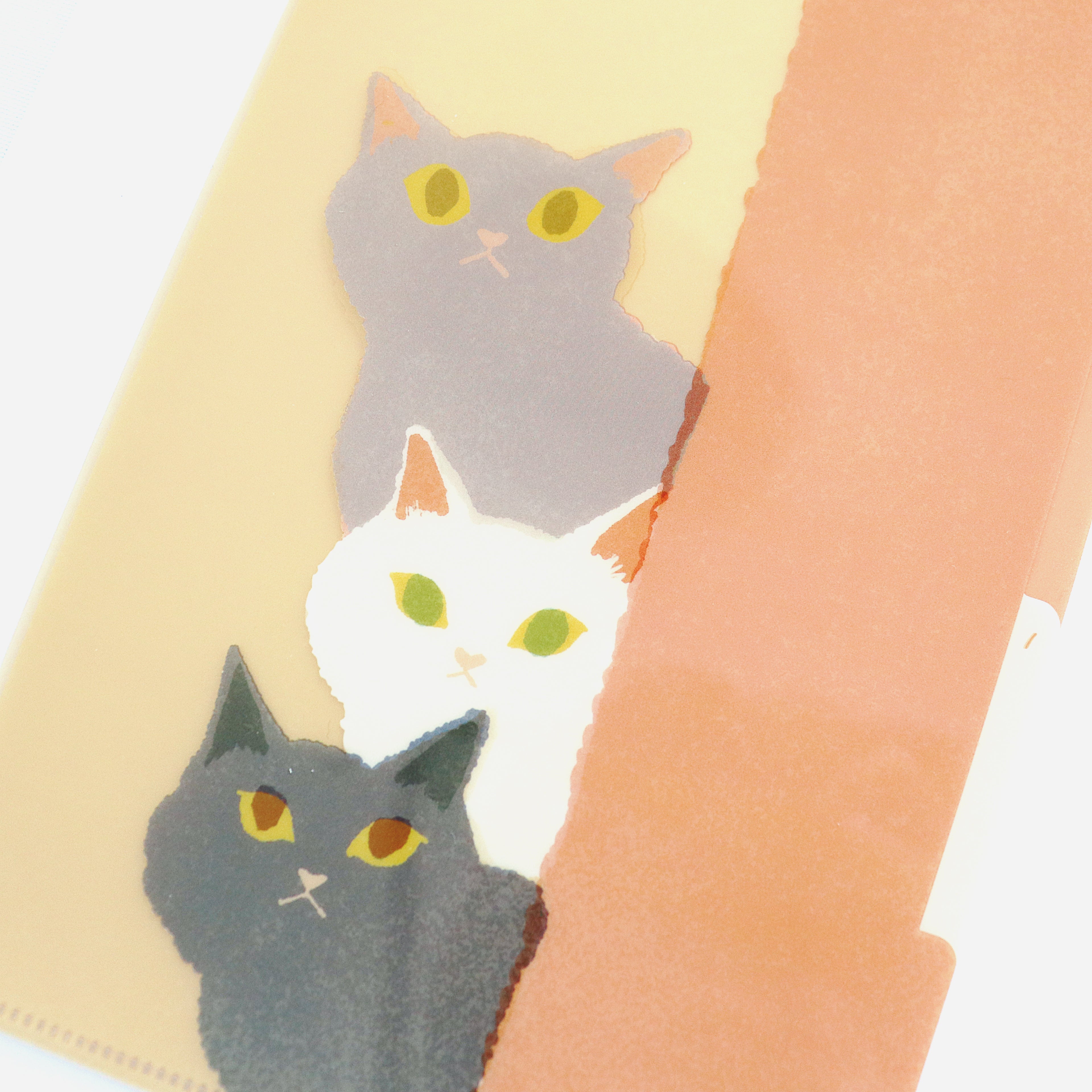 【Mula】Clear File Folder - A5 Triple Ice Cream Cat (3 Pockets)