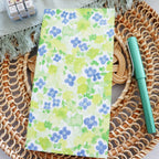 【Wanle Studio】Notebook - Blue-green Ditsy Floral (11×21cm)