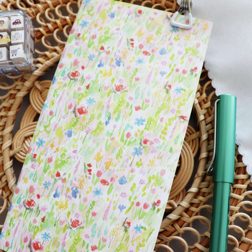 【Wanle Studio】Notebook - Colorful Ditsy Floral (11×21cm)