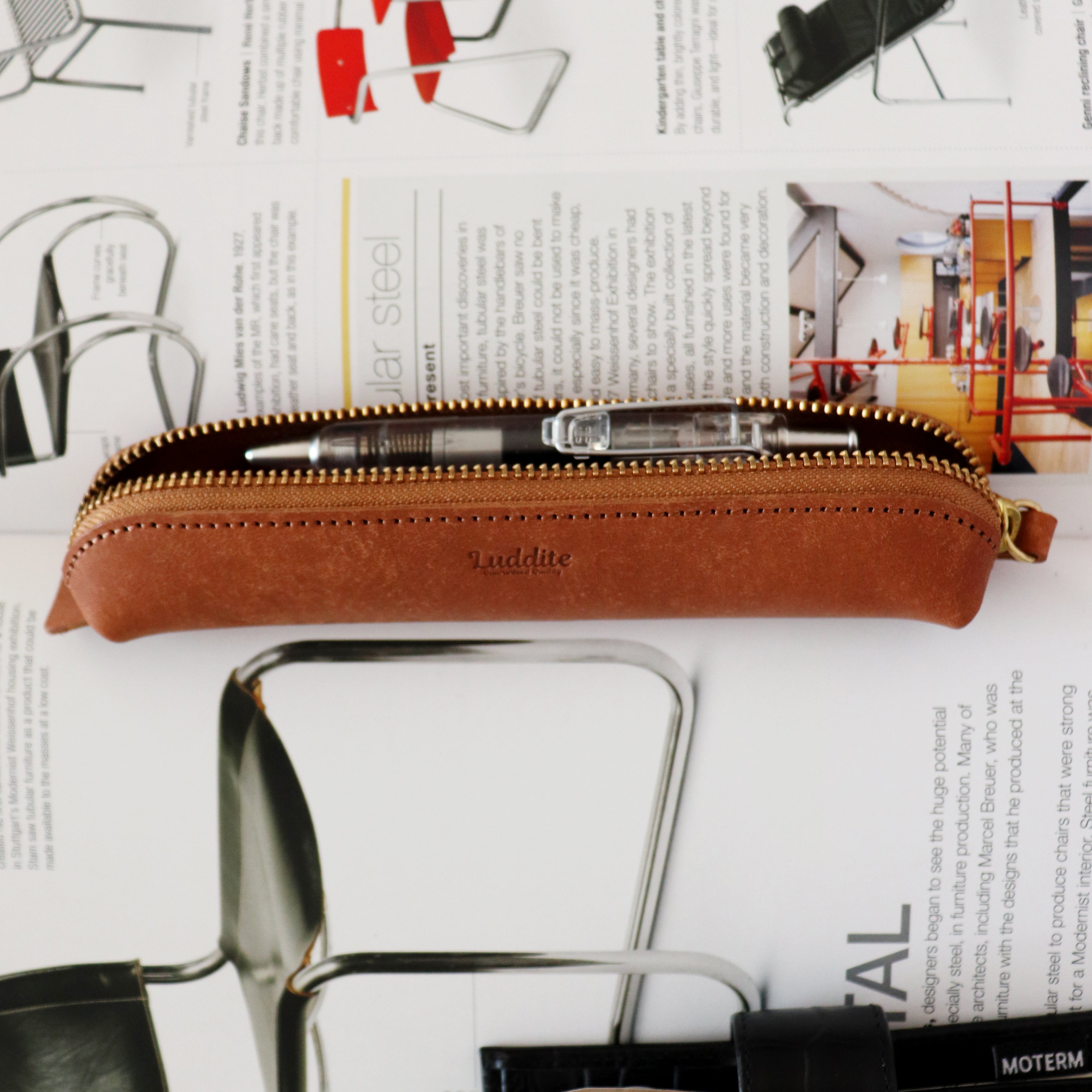 【Luddite】Leather Arch Pen Case- Maya- Small