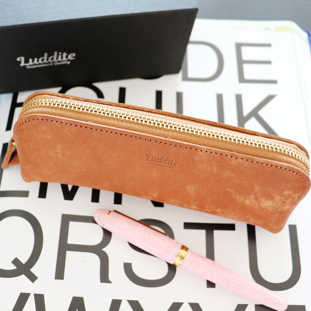 【Luddite】Leather Arch Pen Case - Maya (Brown)