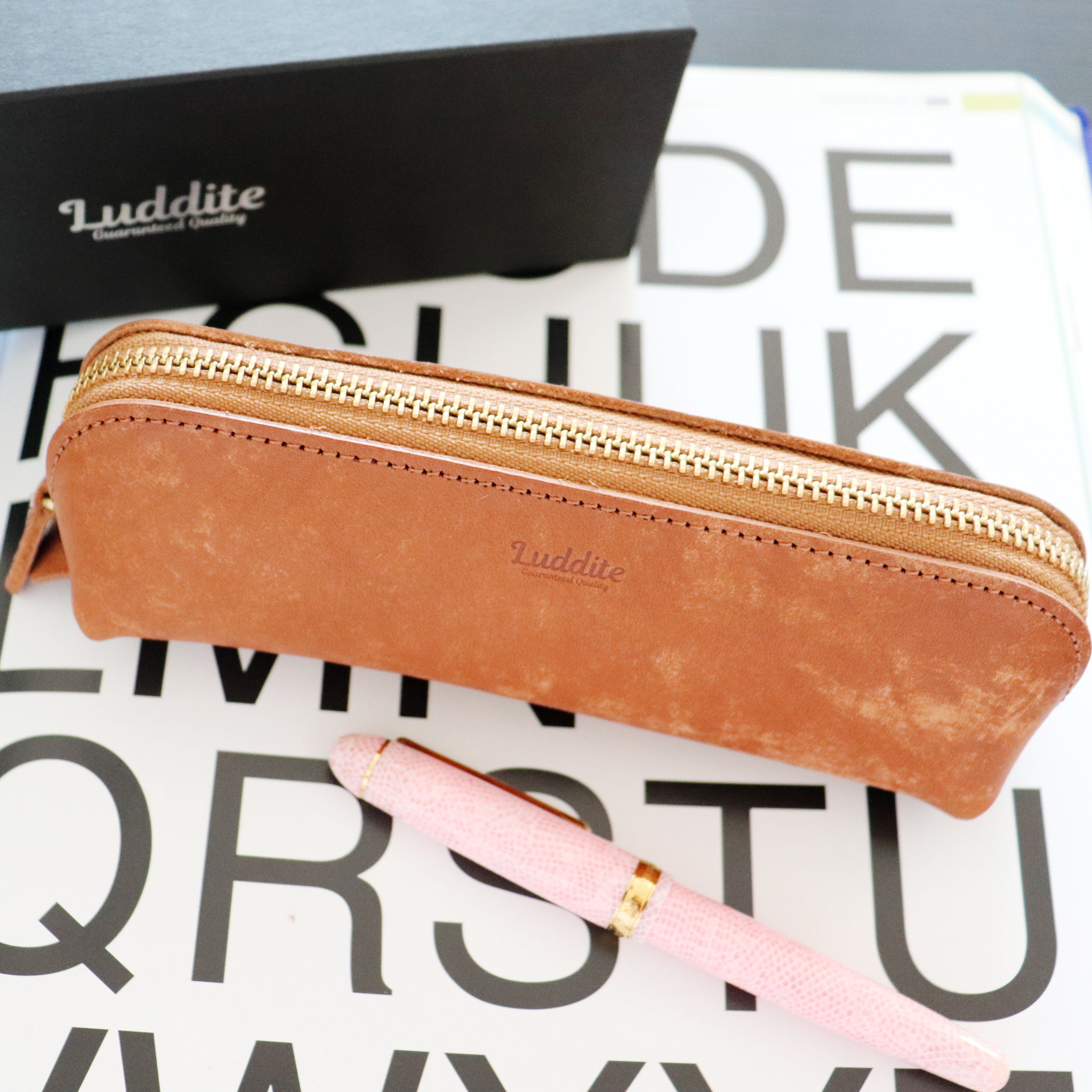 【Luddite】Leather Arch Pen Case - Maya (Brown)