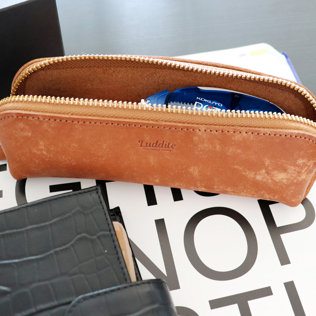 【Luddite】Leather Arch Pen Case - Maya (Brown)