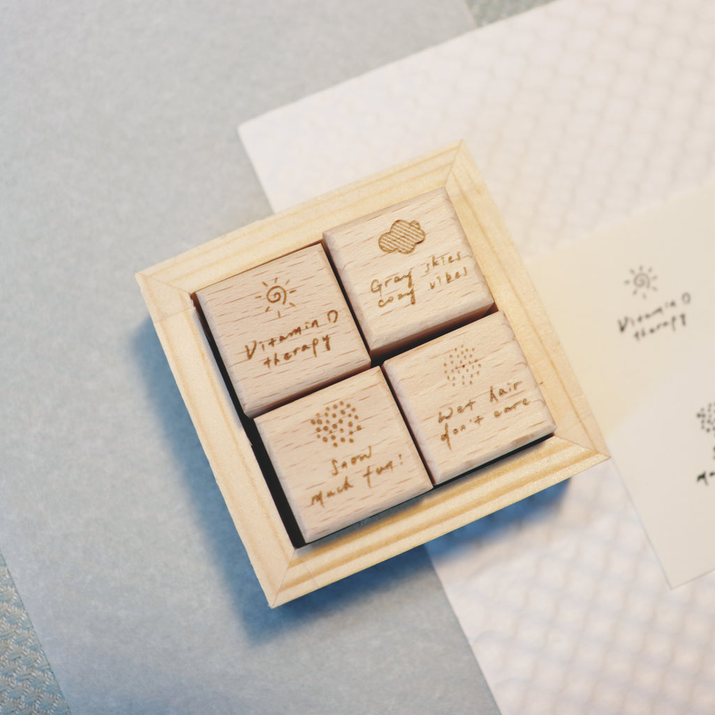 【Partialafra】Wooden Stamp Set - Weather