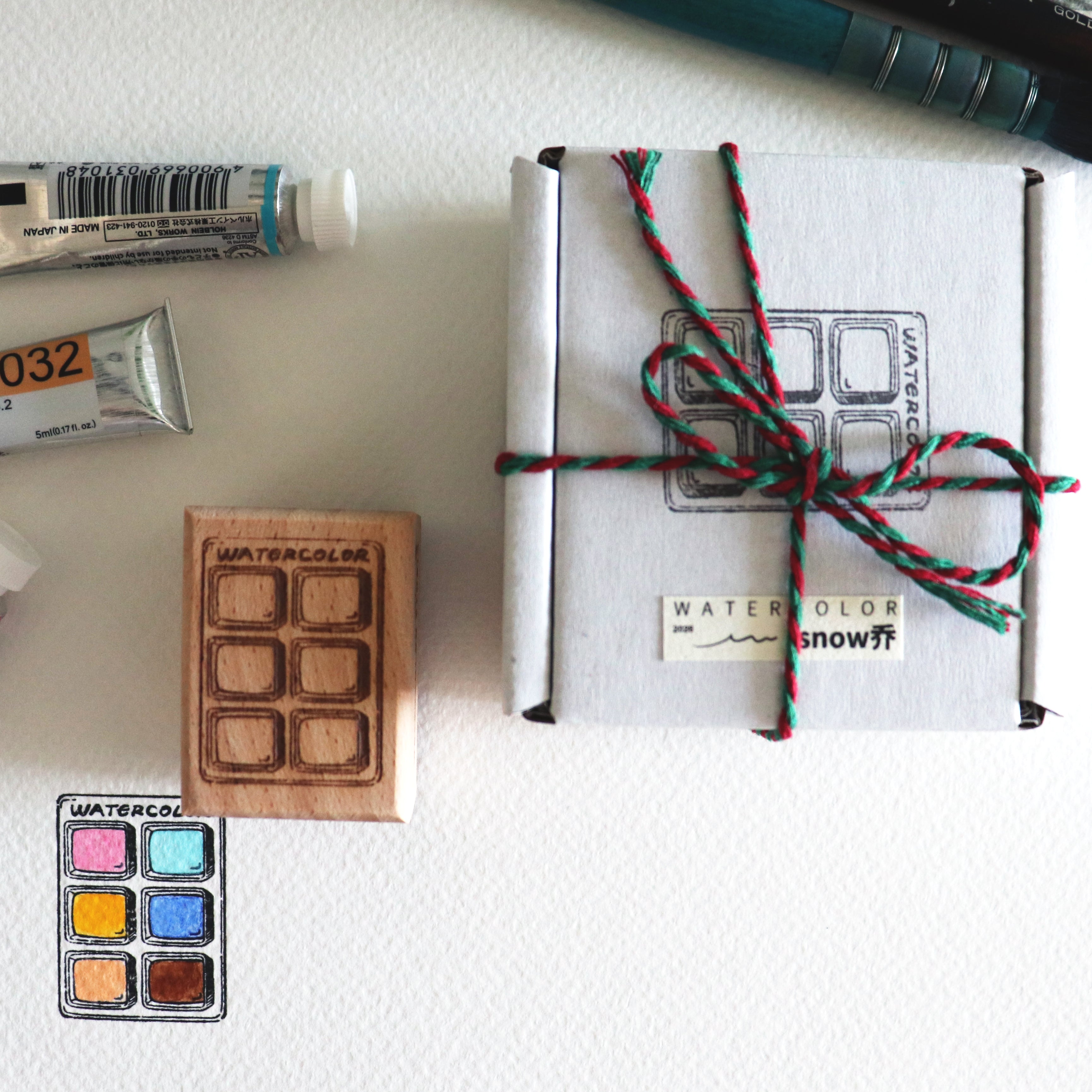 [Snow Joe] Watercolor Palette Swatch Stamp - 6 Colors