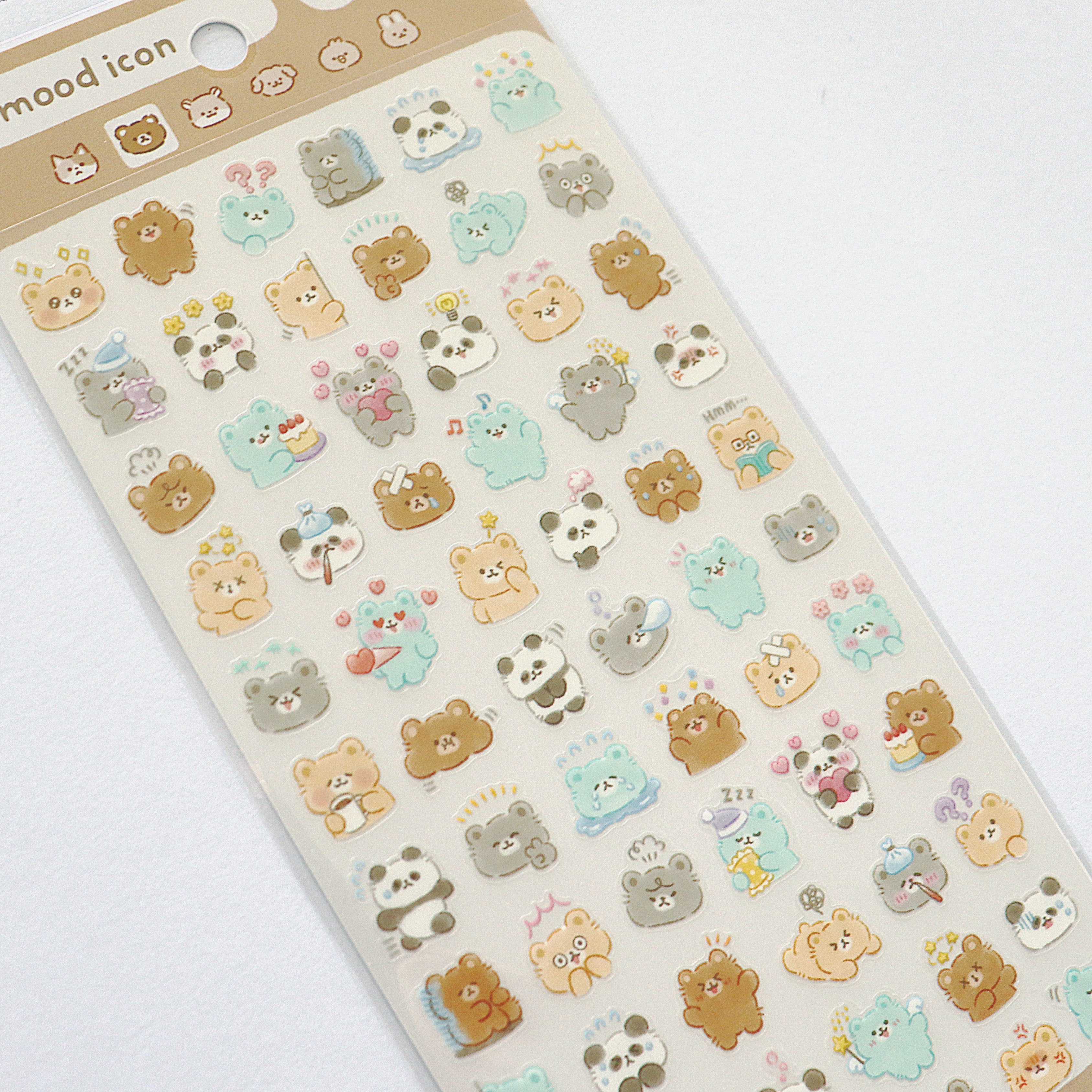 [Mind Wave] Mood Icon Stickers - Bear Emoji Expressions