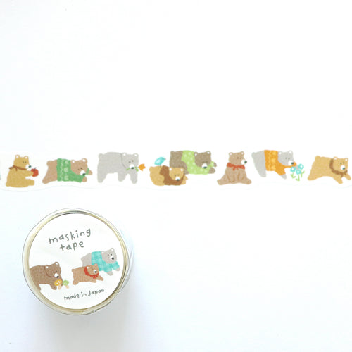 [Mind Wave] Hokkori Die-Cut Masking Tape- Bear