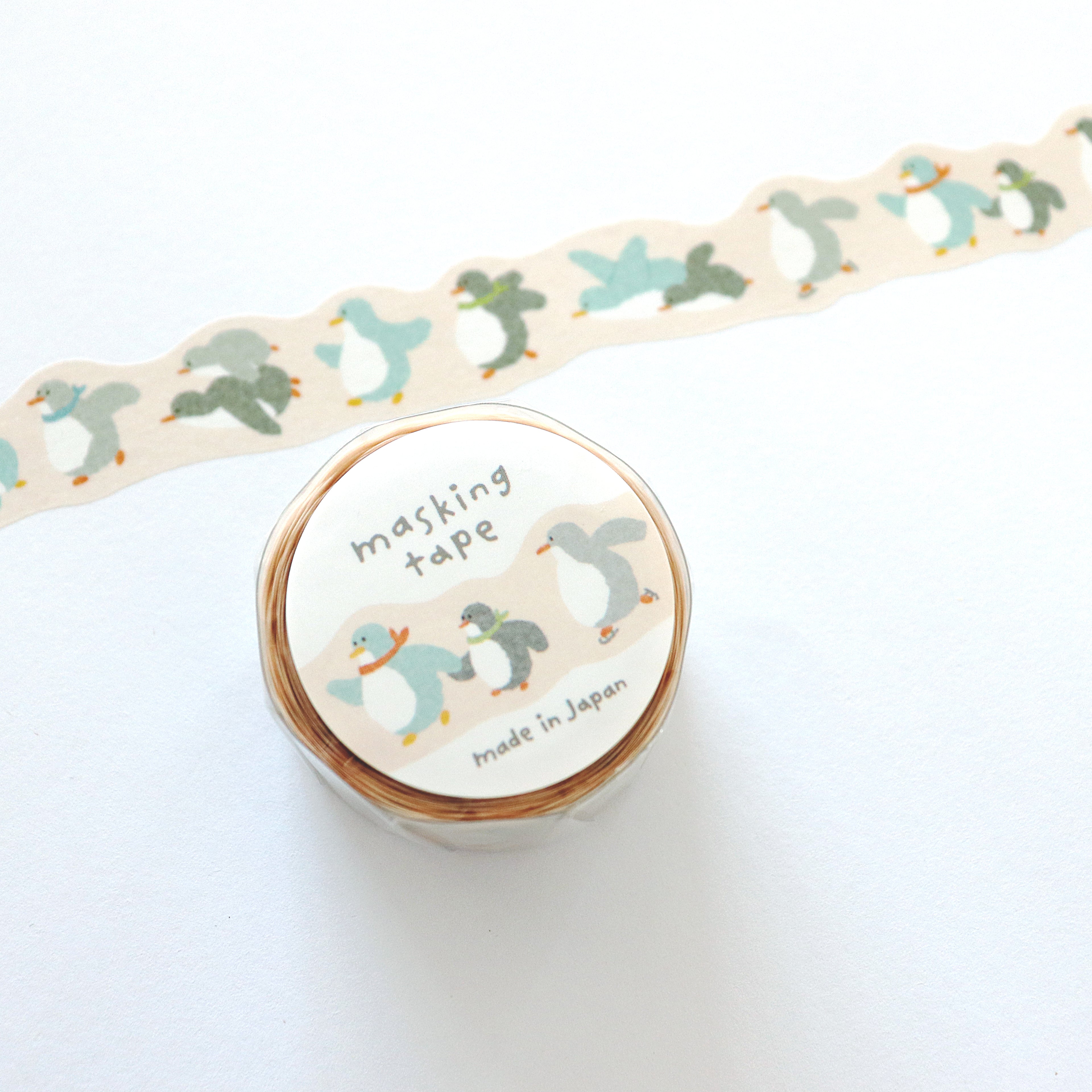 [Mind Wave] Hokkori Die-Cut Masking Tape- Penguin
