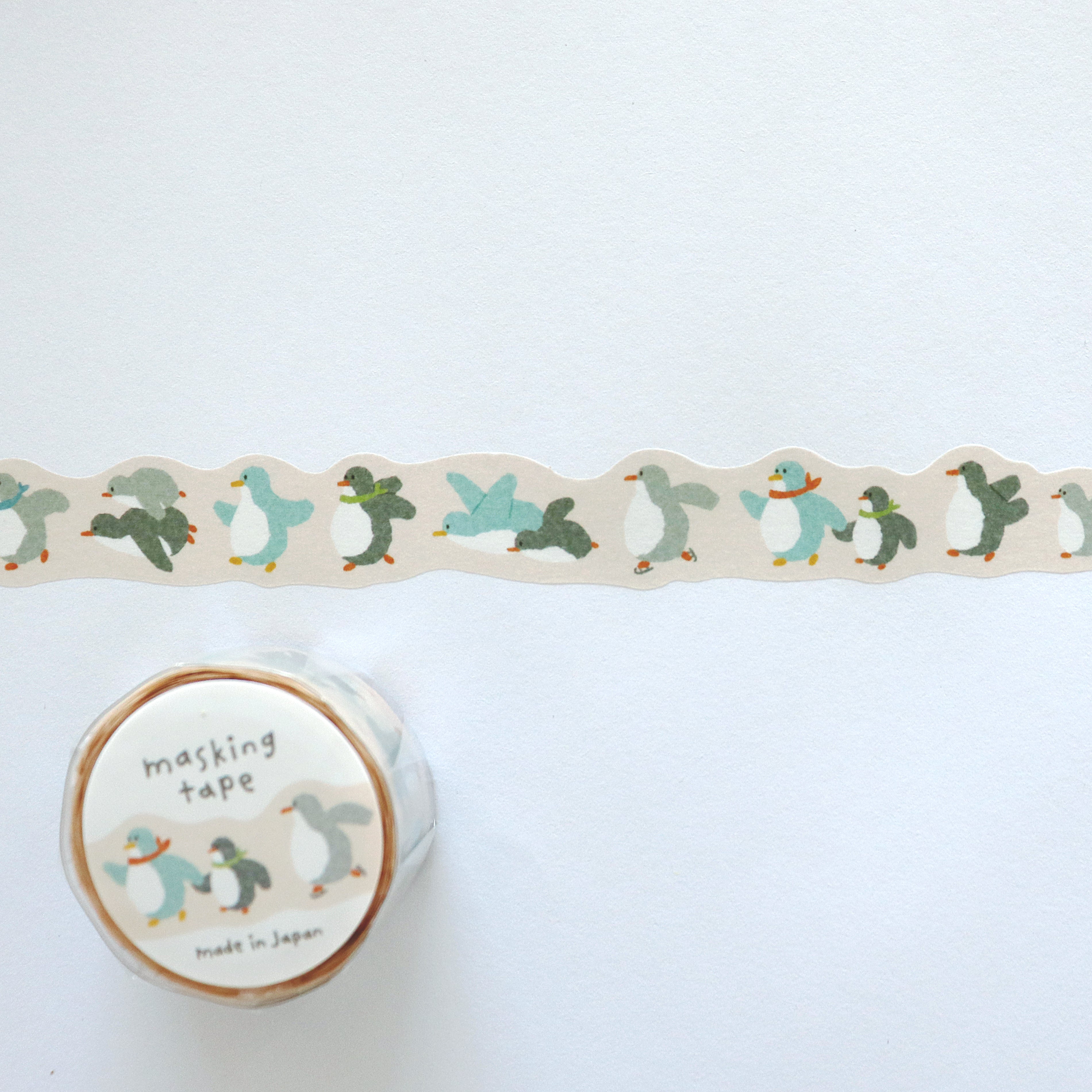 [Mind Wave] Hokkori Die-Cut Masking Tape- Penguin