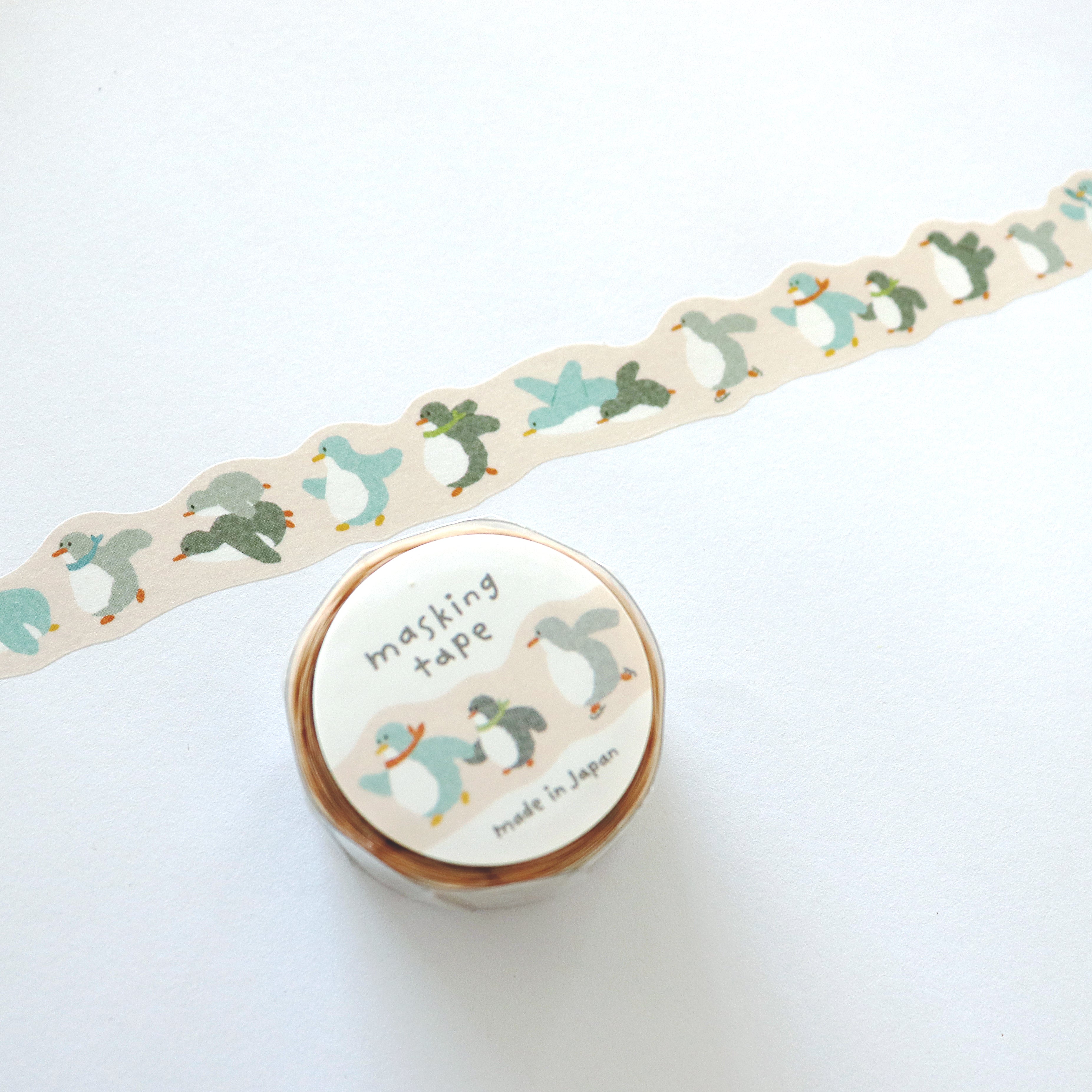 [Mind Wave] Hokkori Die-Cut Masking Tape- Penguin