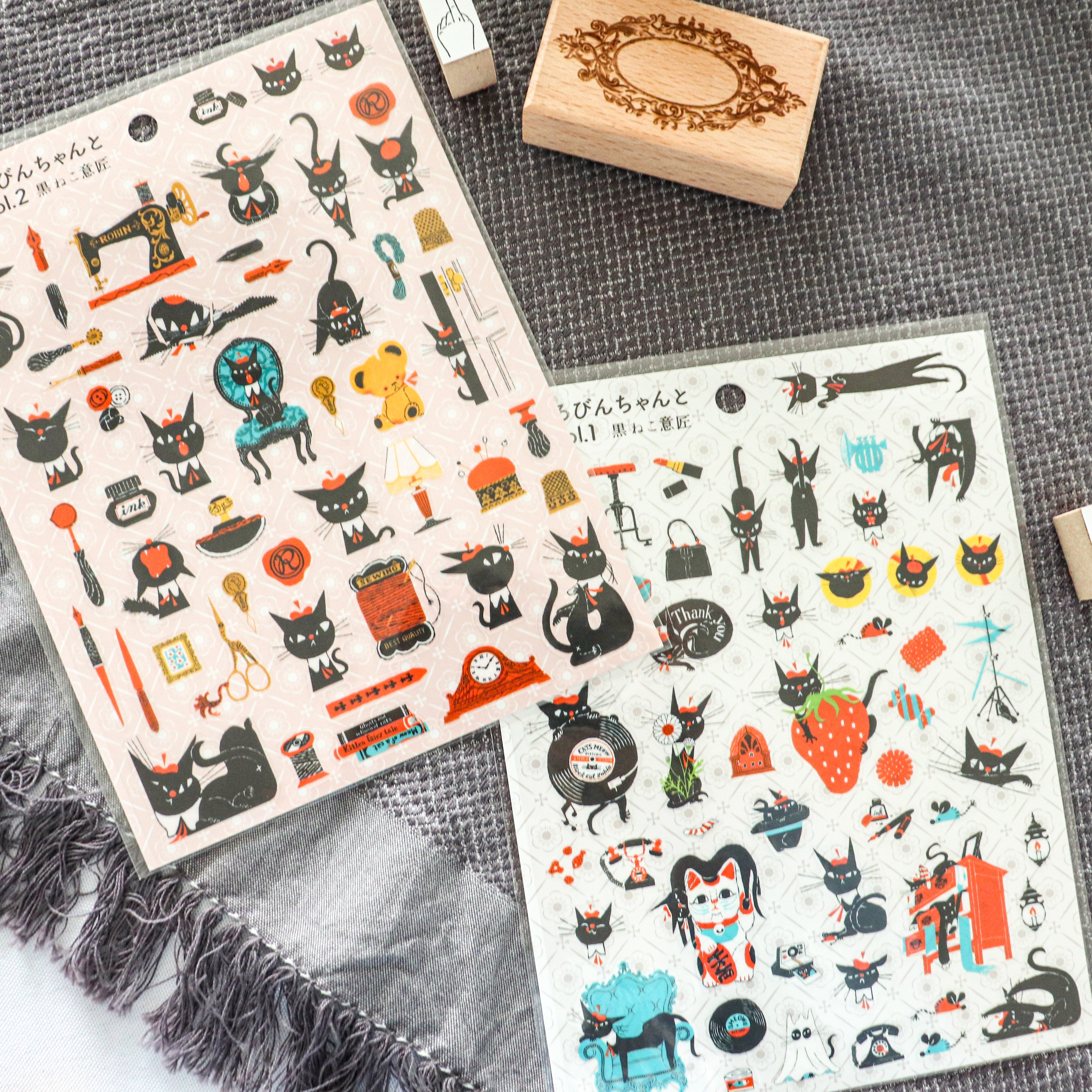 [Cozyca] Kuroneko Takumi Sticker Sheet – Robin-chan