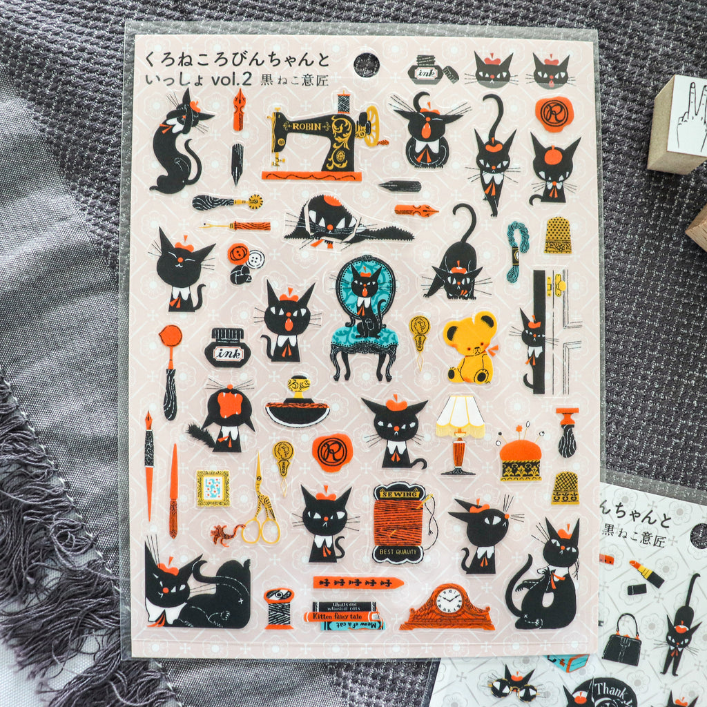 [Cozyca] Kuroneko Takumi Sticker Sheet – Robin-chan