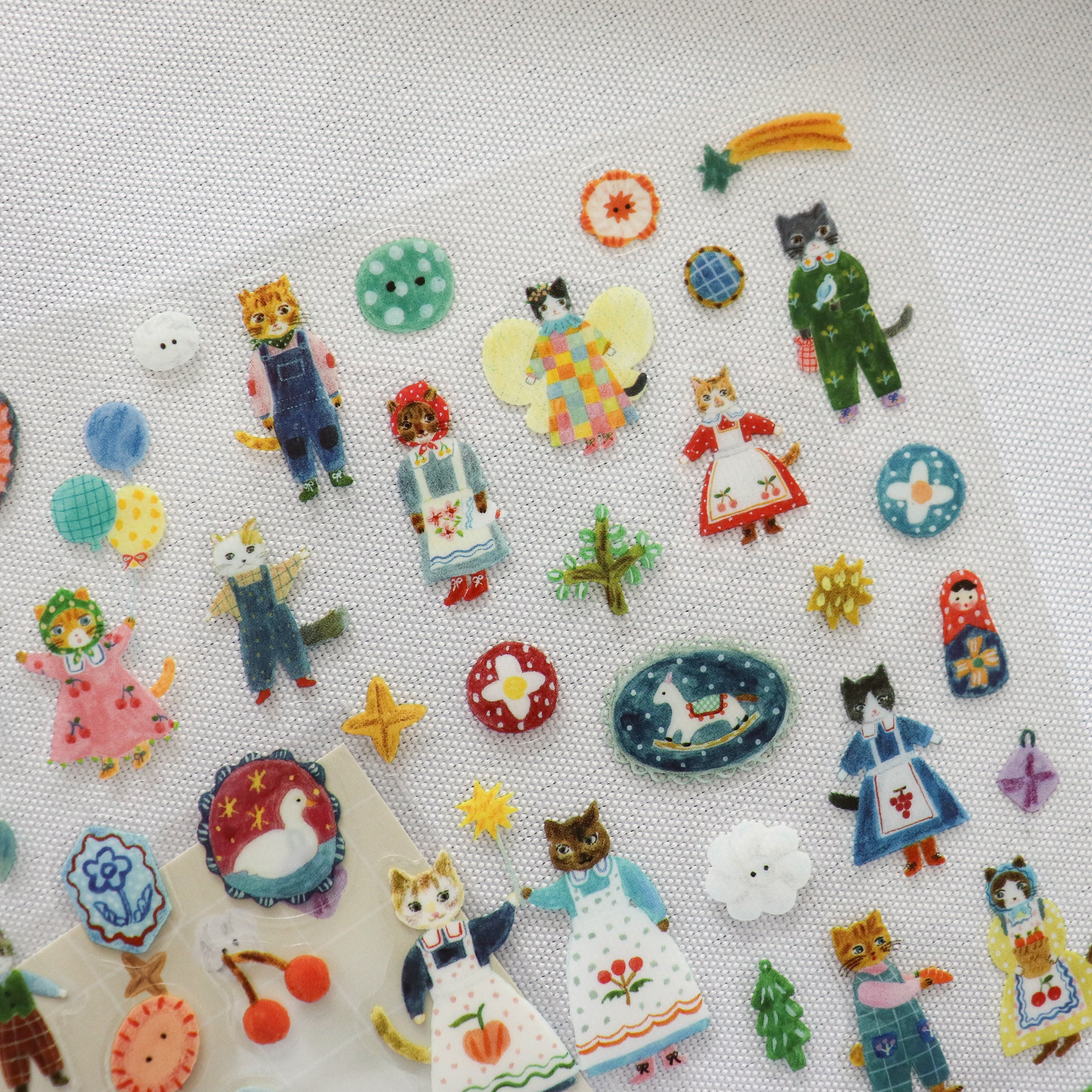 [Cozyca] Aiko Fukawa Sticker Sheet – Cats & Buttons