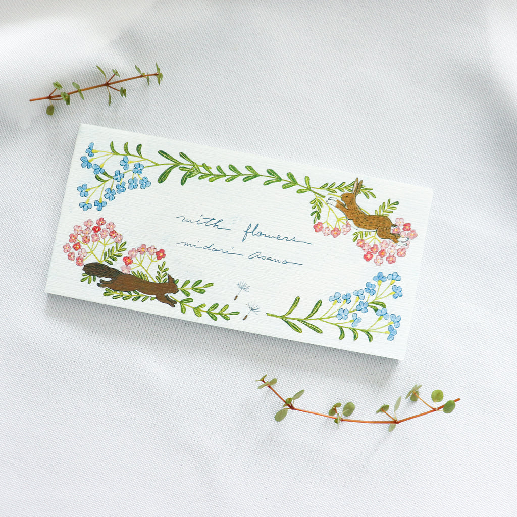 【Cozyca Product】Midori Asano- Slender Letter Pad - With Flowers