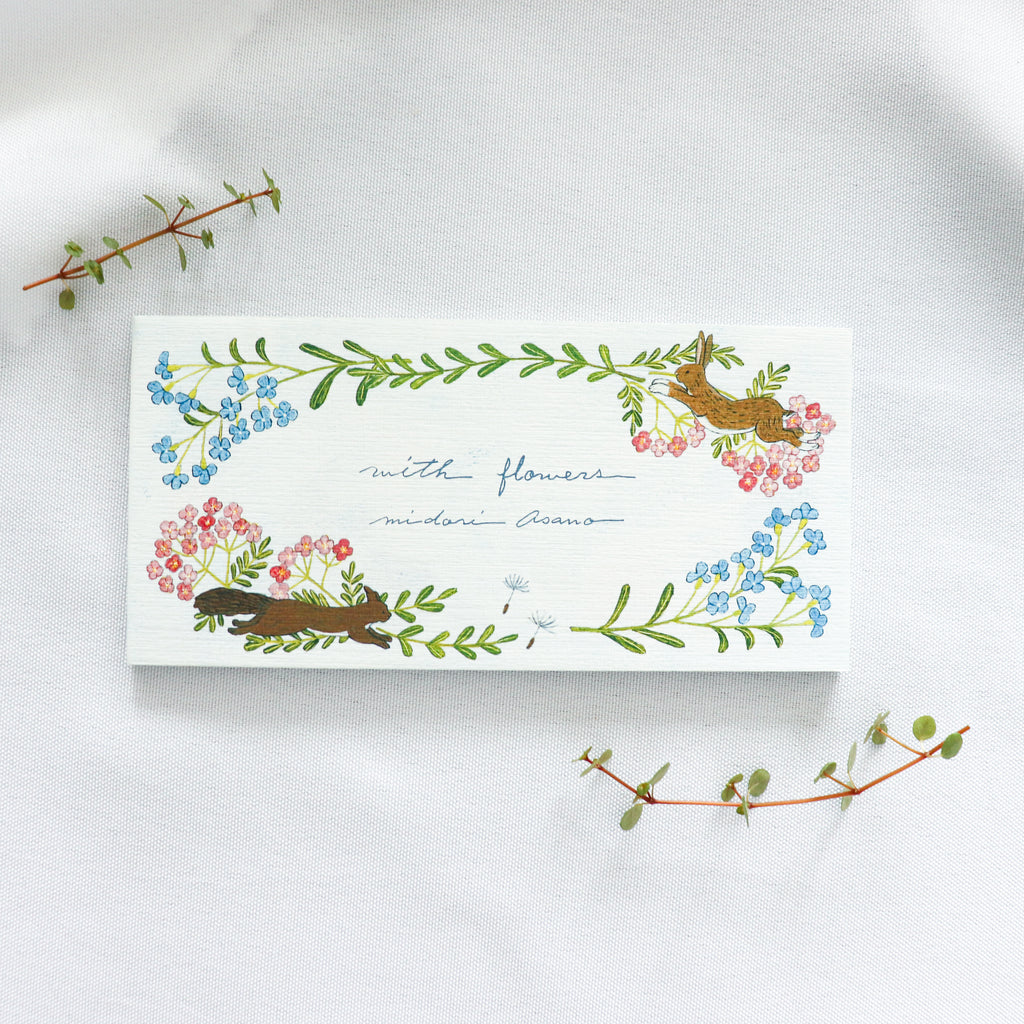 【Cozyca Product】Midori Asano- Slender Letter Pad - With Flowers