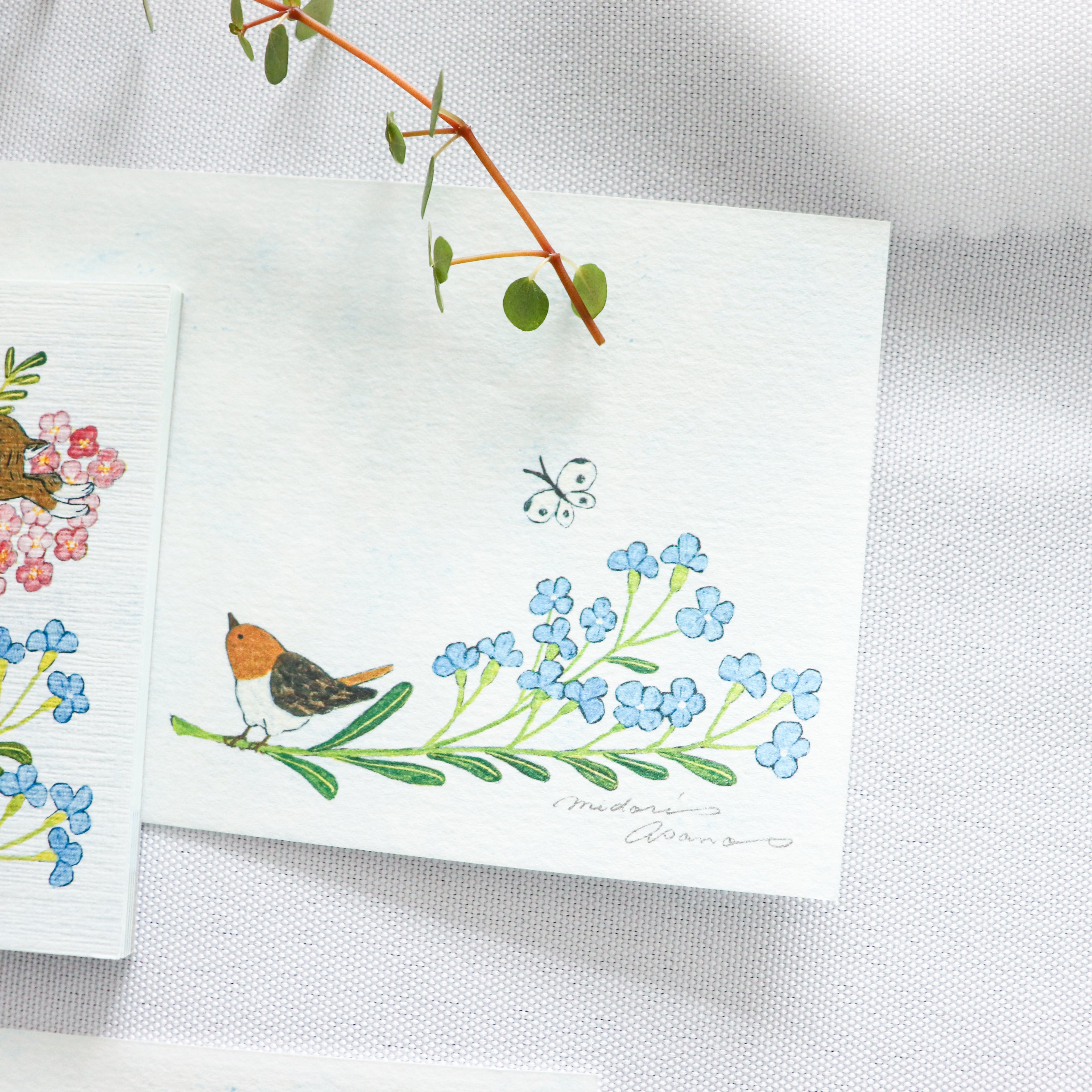 【Cozyca Product】Midori Asano- Slender Letter Pad - With Flowers