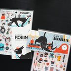【Cozyca Product】Kuroneko Design Slender Letter Pad - Black Cat Robin