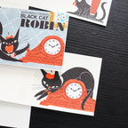 【Cozyca Product】Kuroneko Design Slender Letter Pad - Black Cat Robin