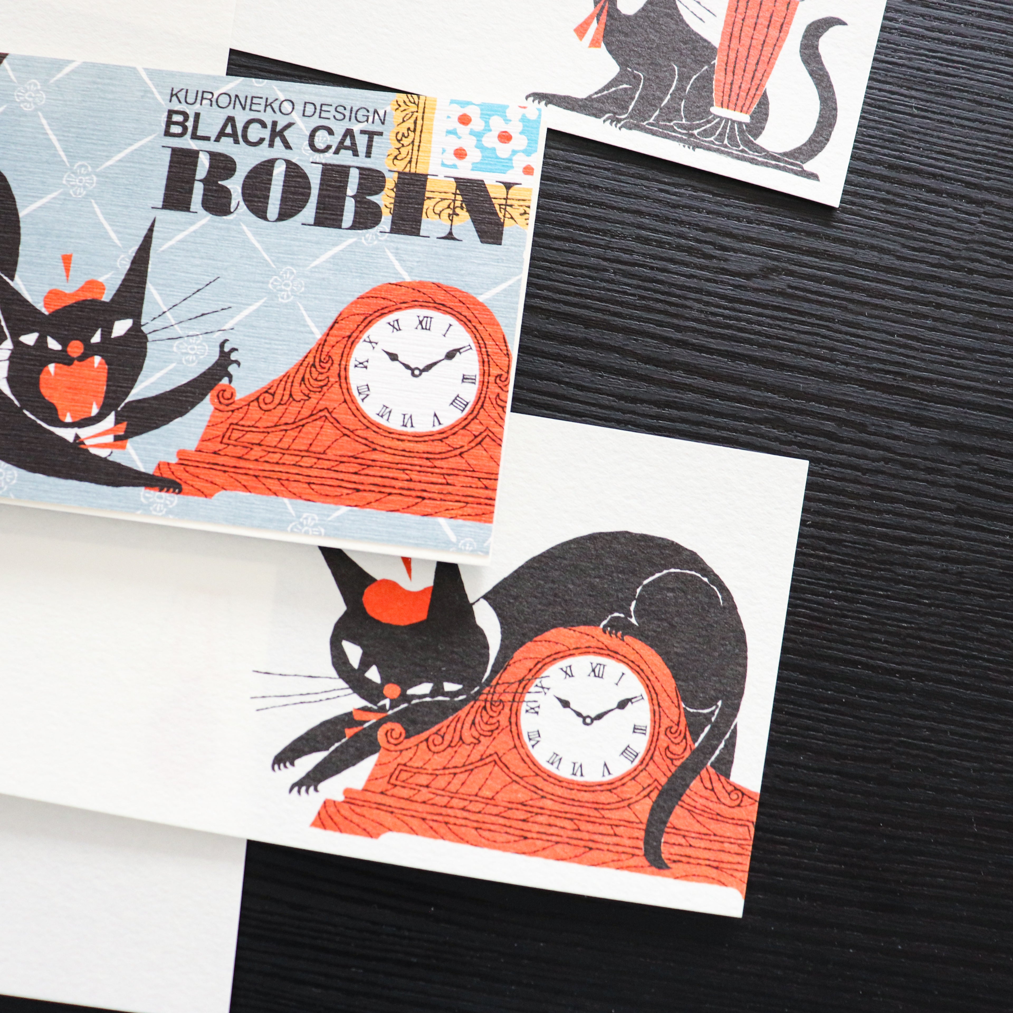 【Cozyca Product】Kuroneko Design Slender Letter Pad - Black Cat Robin