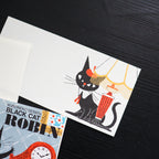 【Cozyca Product】Kuroneko Design Slender Letter Pad - Black Cat Robin