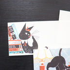【Cozyca Product】Kuroneko Design Slender Letter Pad - Black Cat Robin