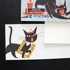 【Cozyca Product】Kuroneko Design Slender Letter Pad - Black Cat Robin