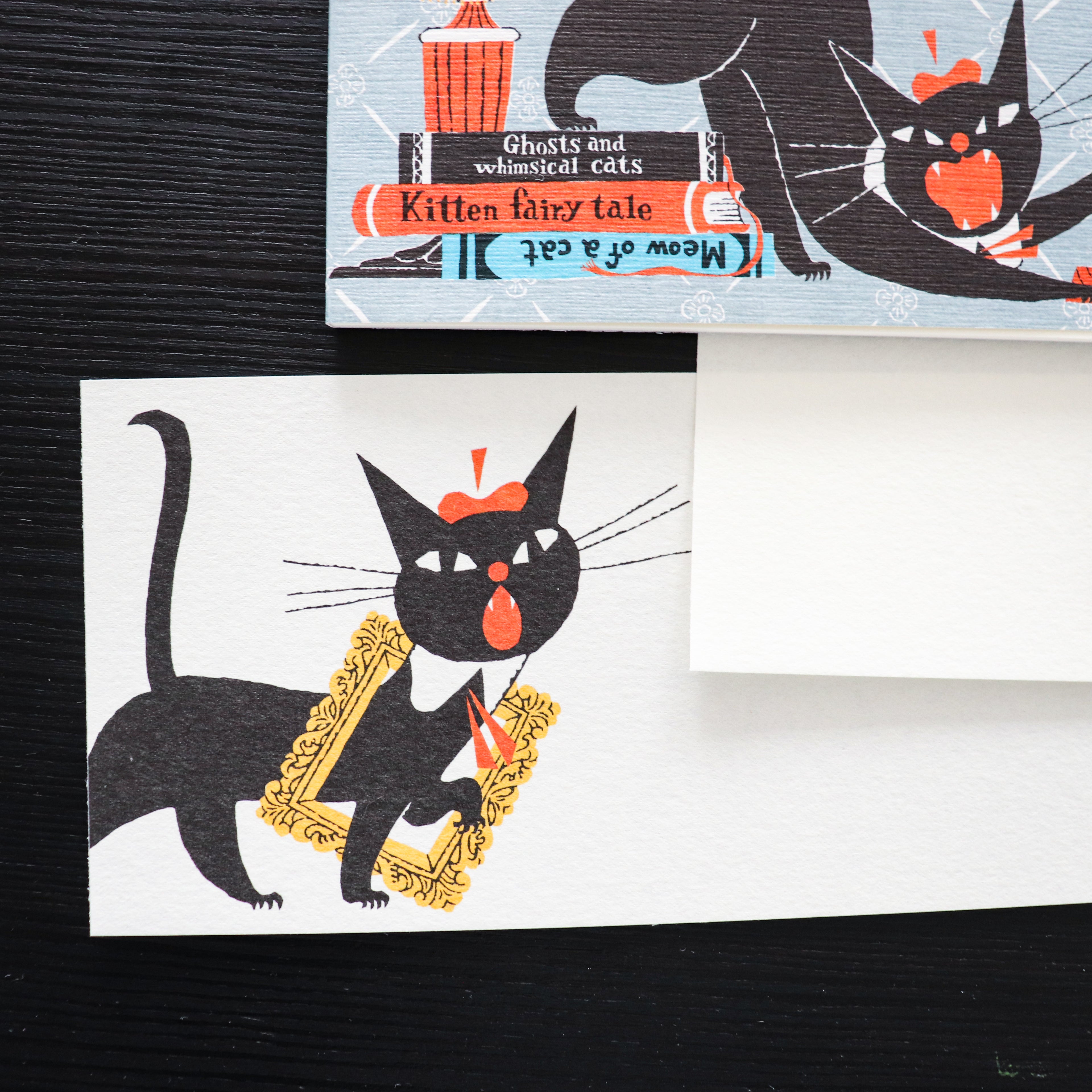 【Cozyca Product】Kuroneko Design Slender Letter Pad - Black Cat Robin
