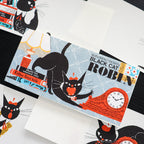 【Cozyca Product】Kuroneko Design Slender Letter Pad - Black Cat Robin