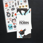 【Cozyca Product】Kuroneko Design Slender Letter Pad - Black Cat Robin