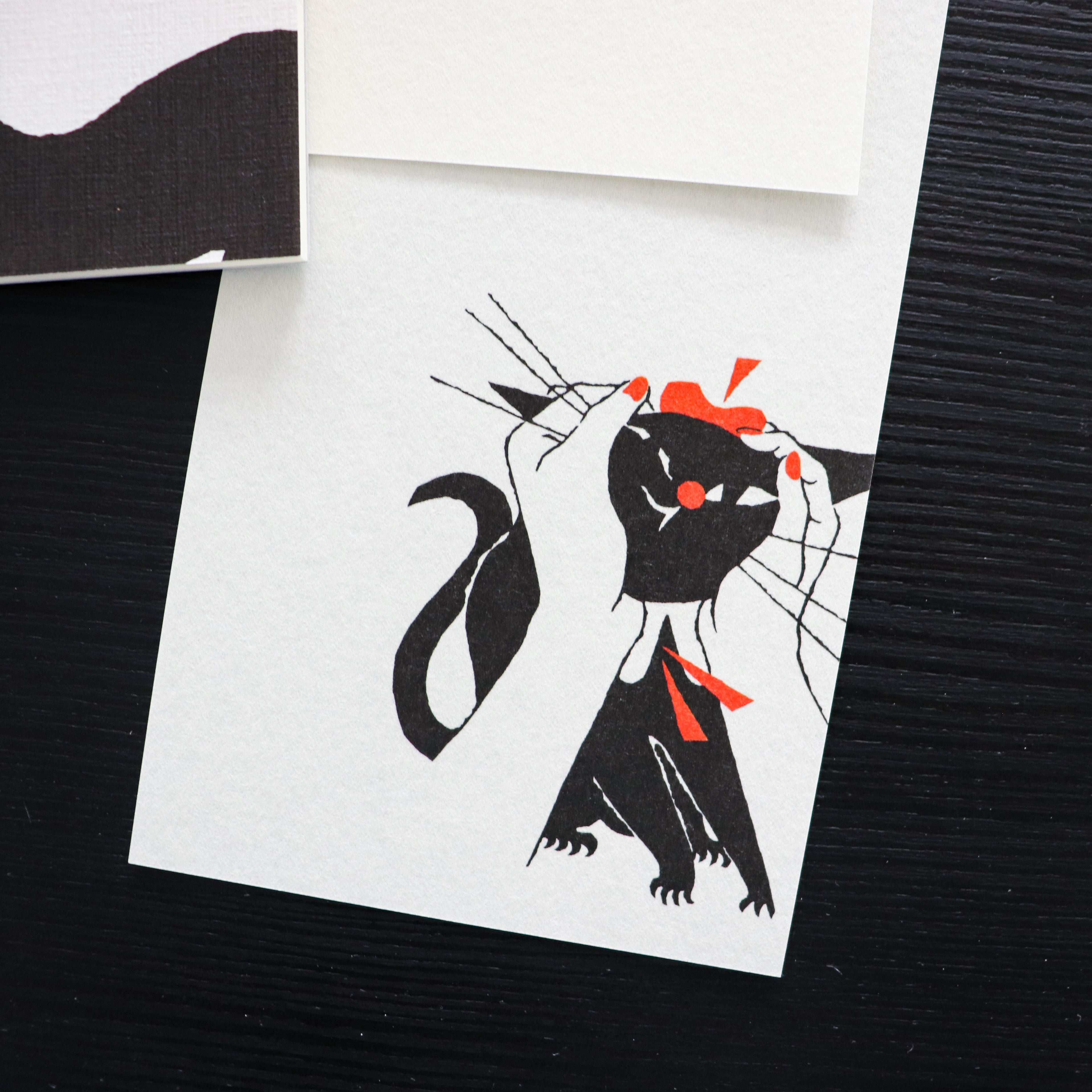 【Cozyca Product】Kuroneko Design Slender Letter Pad - Black Cat Robin