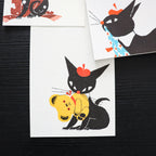 【Cozyca Product】Kuroneko Design Slender Letter Pad - Black Cat Robin
