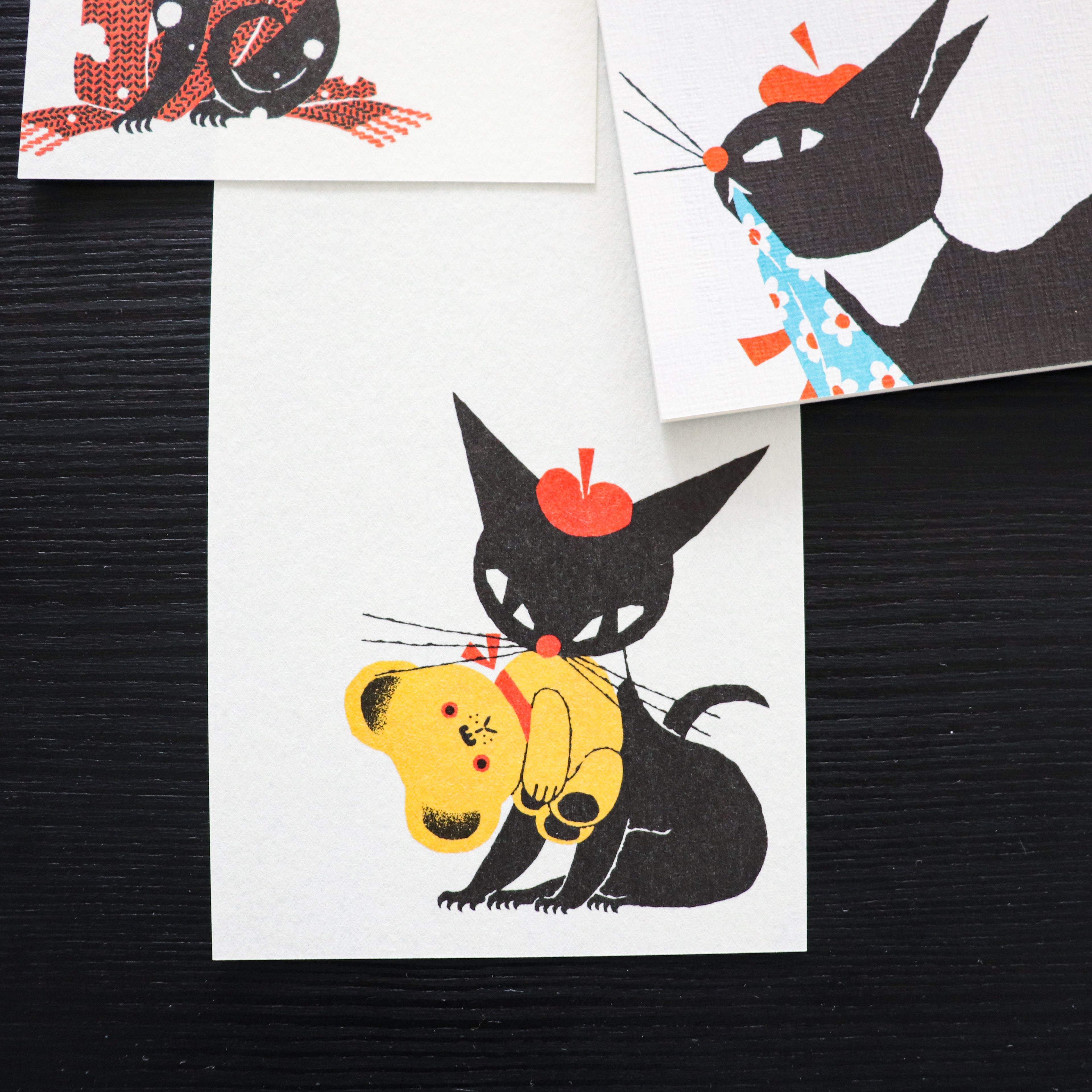 【Cozyca Product】Kuroneko Design Slender Letter Pad - Black Cat Robin