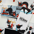 【Cozyca Product】Kuroneko Design Slender Letter Pad - Black Cat Robin