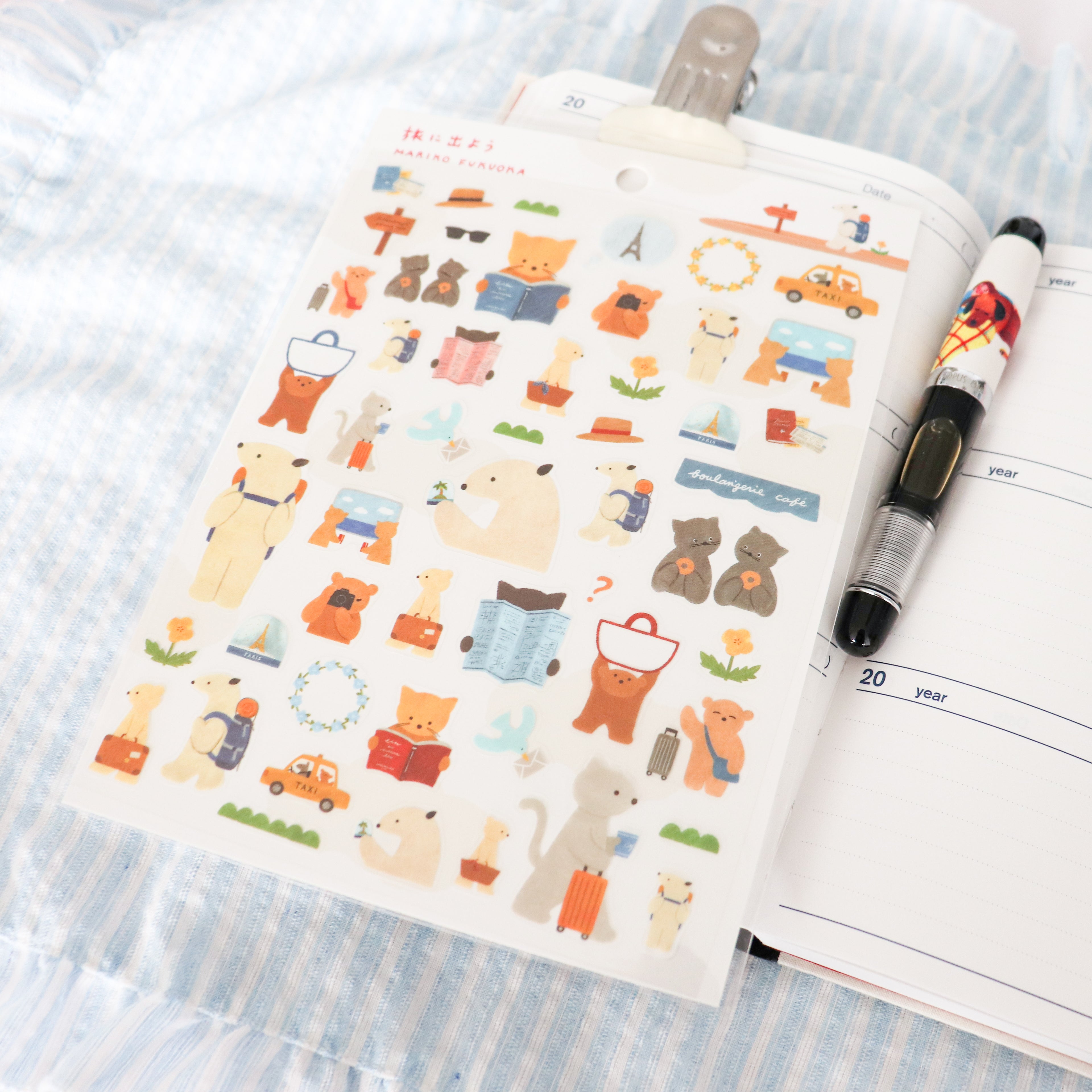 【Cozyca Products】Mariko Fukuoka- Sticker- Let's go on a trip