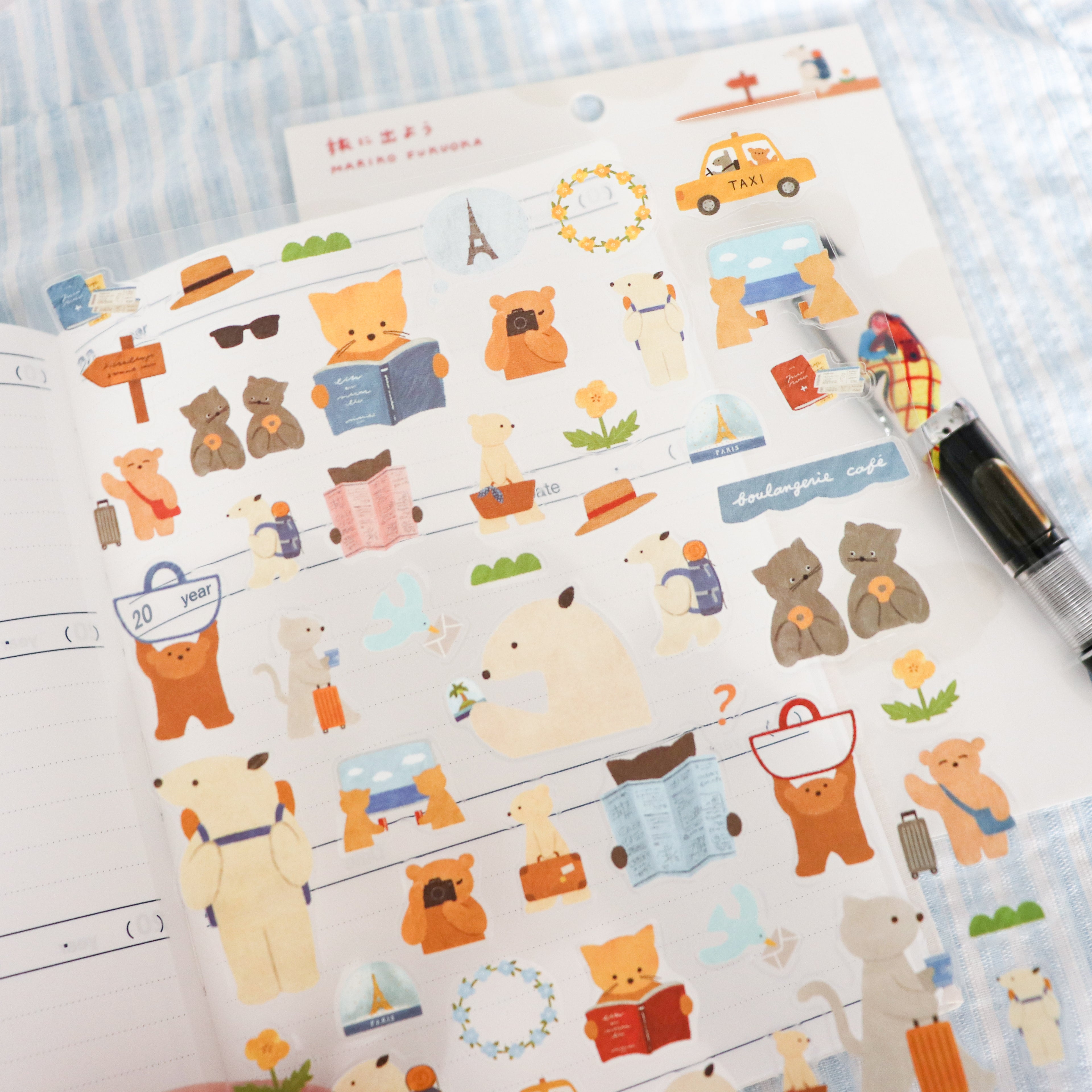 【Cozyca Products】Mariko Fukuoka- Sticker- Let's go on a trip