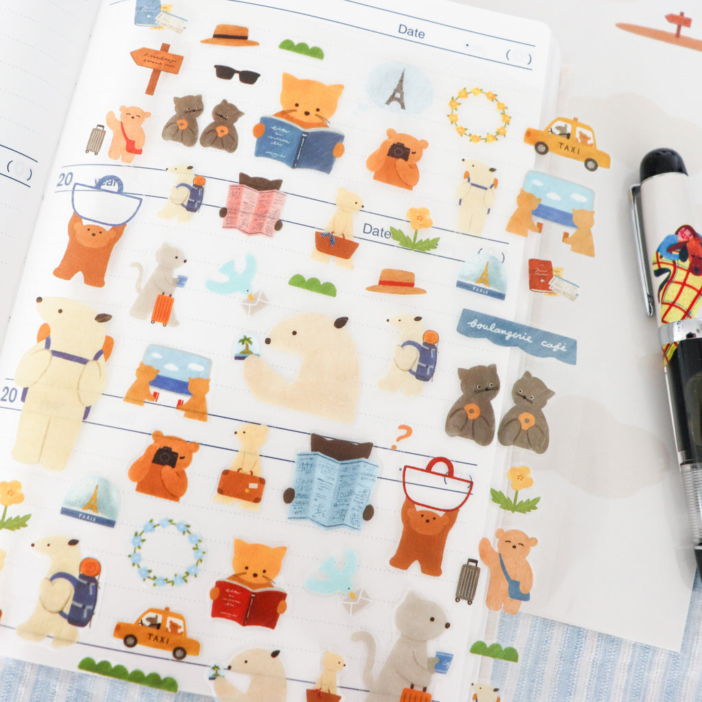 【Cozyca Products】Mariko Fukuoka- Sticker- Let's go on a trip