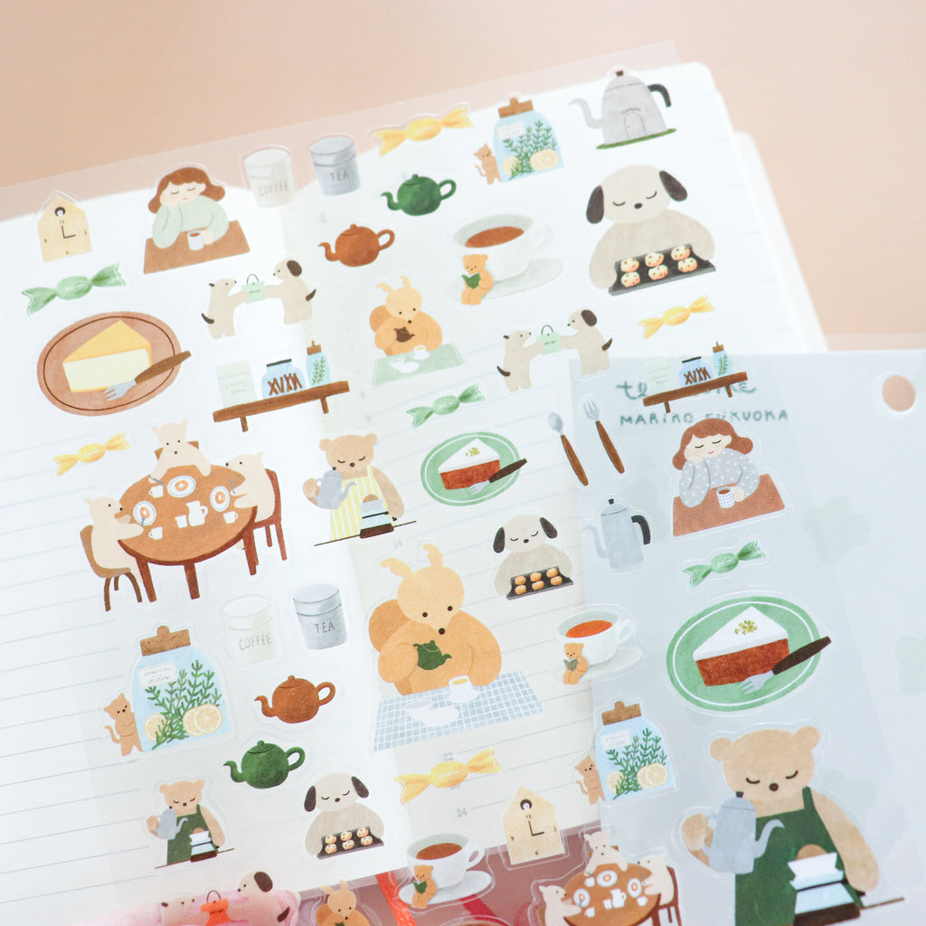 【Cozyca Products】Mariko Fukuoka- Sticker- Tea Time