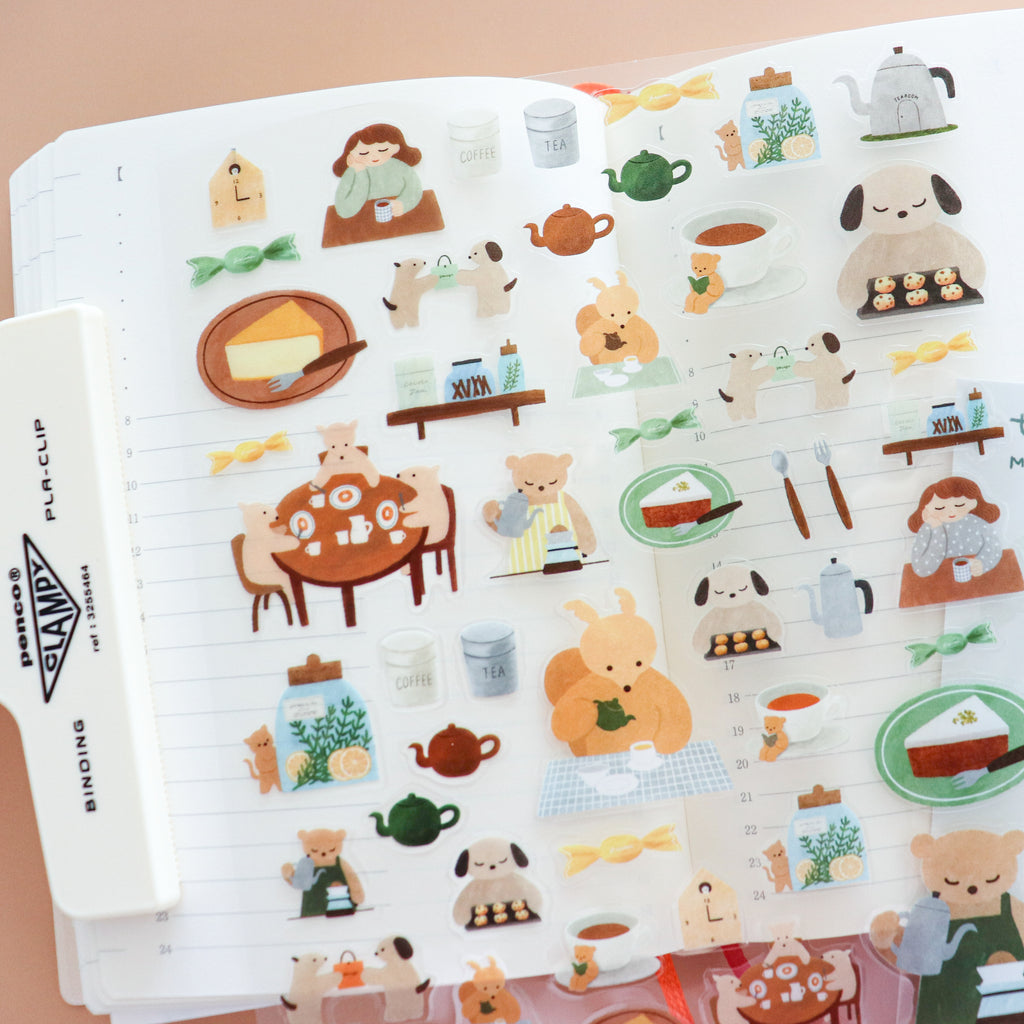 【Cozyca Products】Mariko Fukuoka- Sticker- Tea Time
