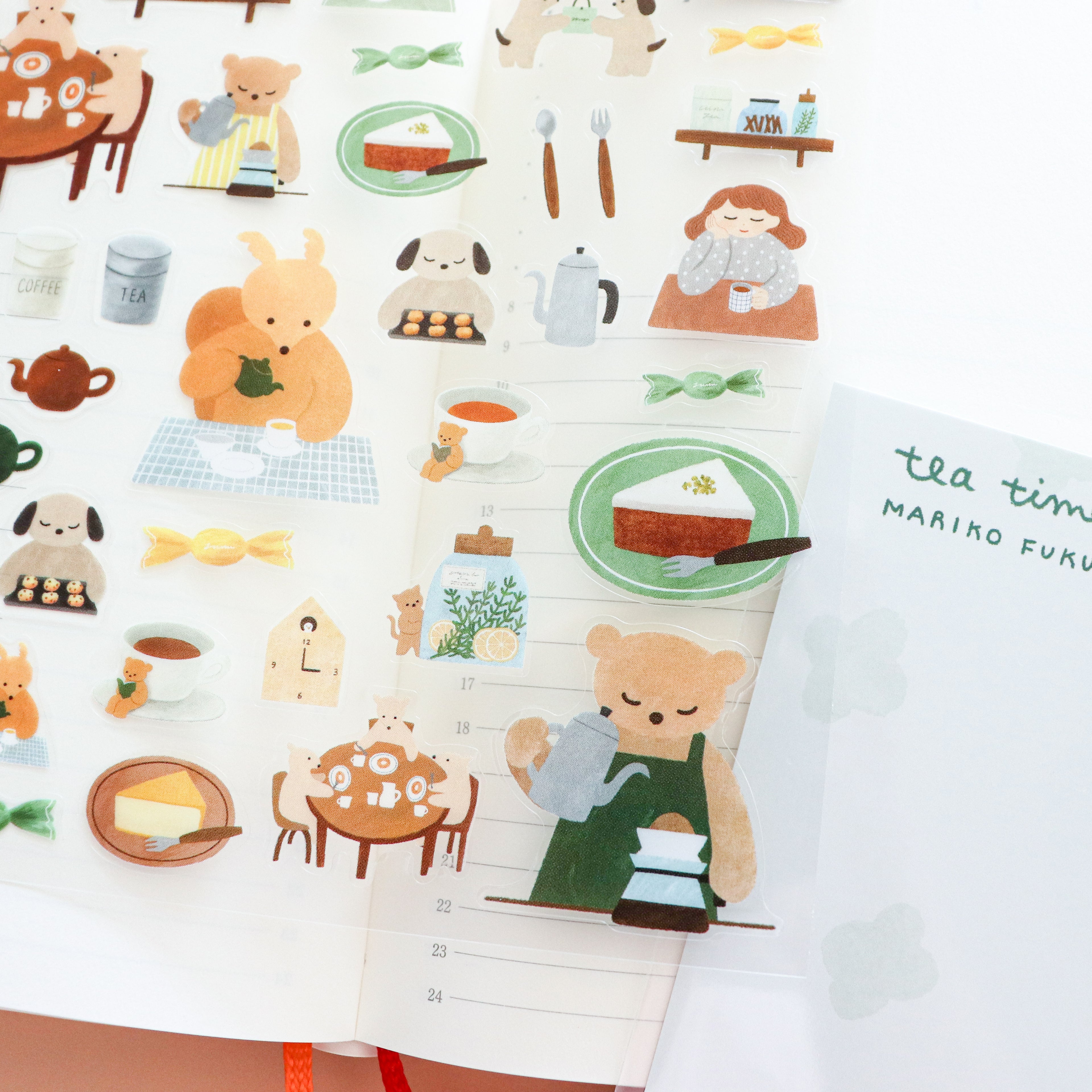 【Cozyca Products】Mariko Fukuoka- Sticker- Tea Time
