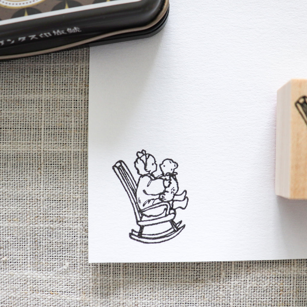 Krimgen -Wood Rubber Stamp - Rocking Chair