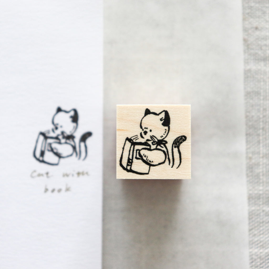 Krimgen -Wood Rubber Stamp - Fluffy Animal Friends with Book Series