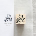 Krimgen -Wood Rubber Stamp - Fluffy Animal Friends with Book Series