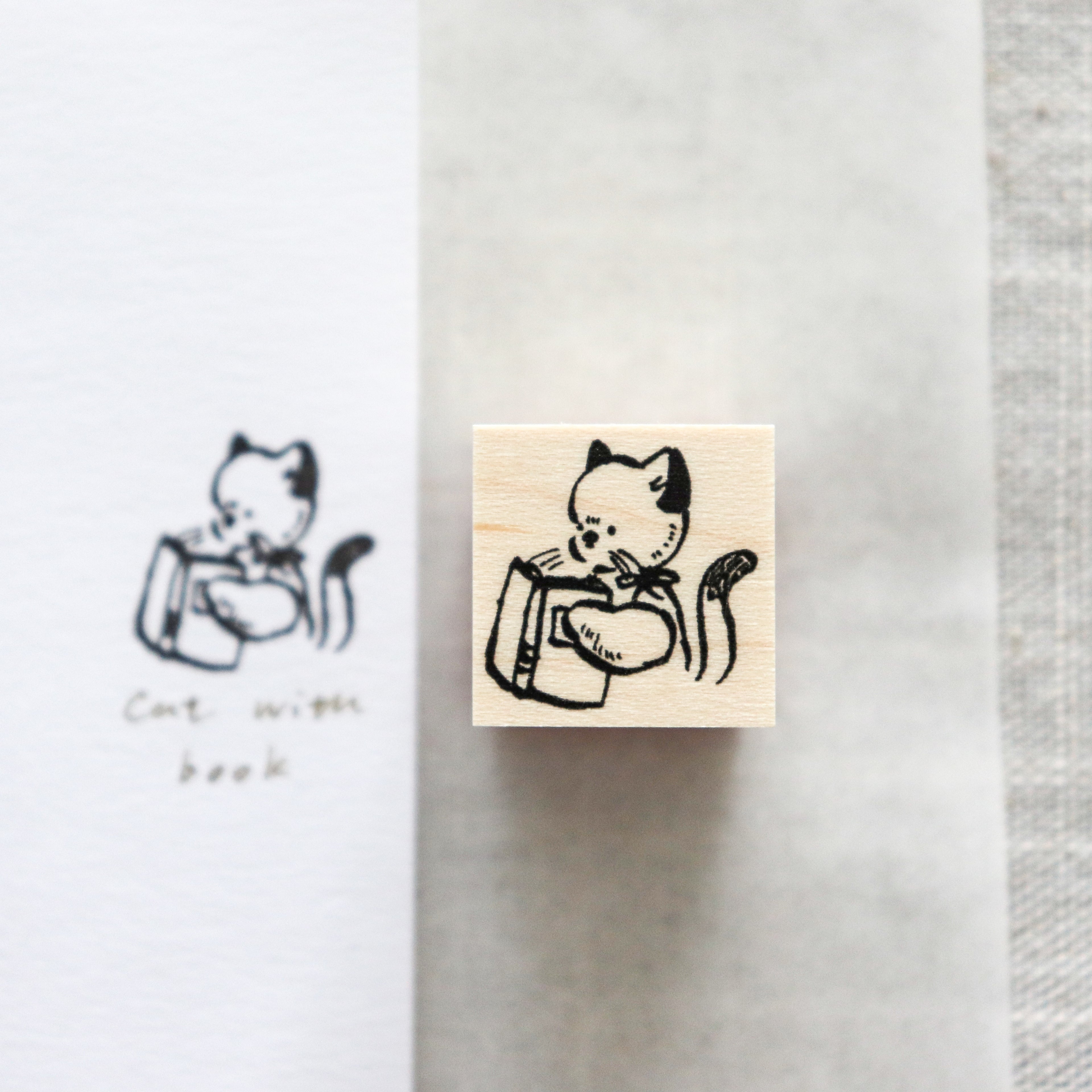 Krimgen -Wood Rubber Stamp - Fluffy Animal Friends with Book Series