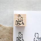 Krimgen -Wood Rubber Stamp - Fluffy Animal Friends with Book Series